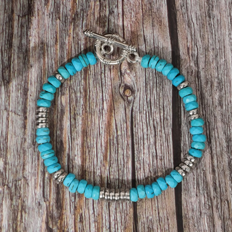 Unisex Retro Ethnic Turquoise Coconut Shell Bracelet