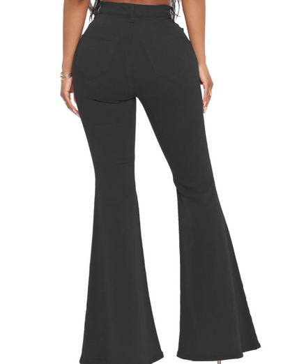 High-Waisted Slim Versatile Fit Stretch Flare Jeans