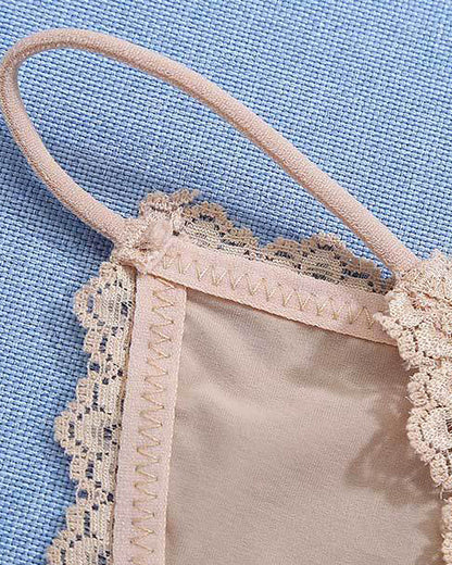 Lace Pure Cotton Ice Silk Thin Strap Low Waist Breathable Seamless Briefs