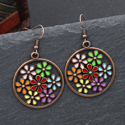 Women's Bohemian Tribal Hollow Earrings