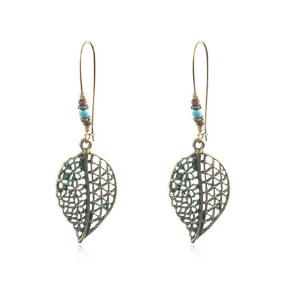 Women's Bohemian Retro Turquoise Hollow Exotic Earrings