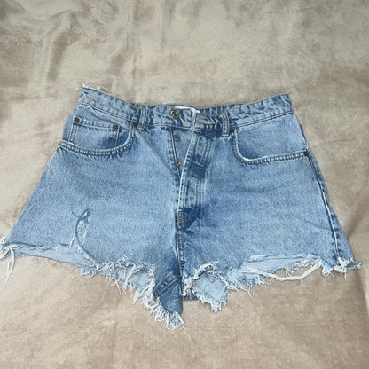 Vintage Washed High Waist Denim Shorts