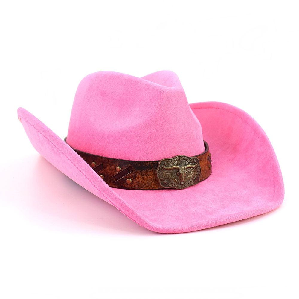 Men's Vintage Western Cowboy Hat Suede Knight Hat