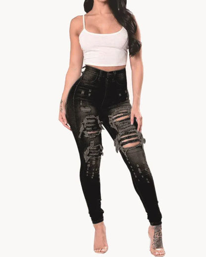 Women's Ripped Denim Pants