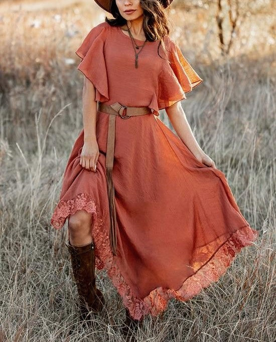 Vintage Western Lace Frill Dress