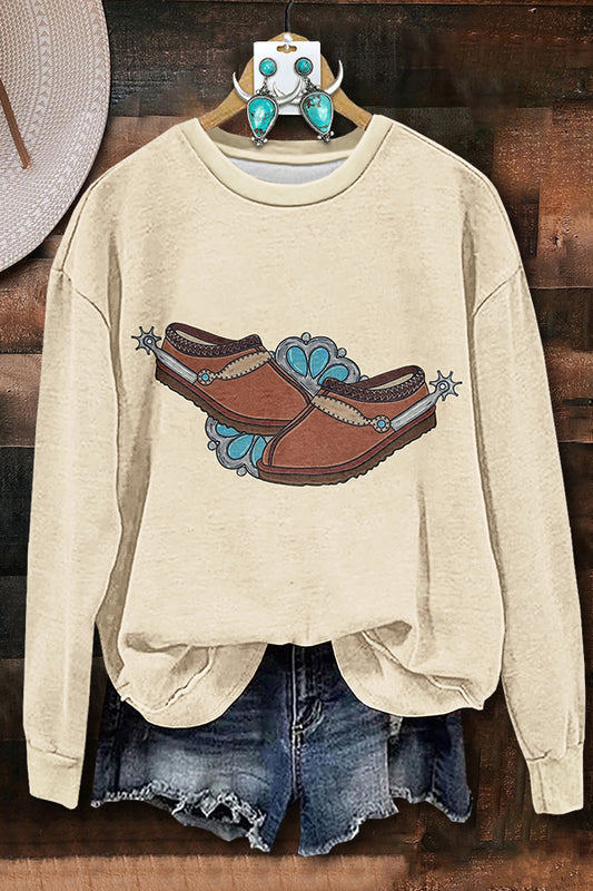 Turquoise Snow Boots Sweatshirt