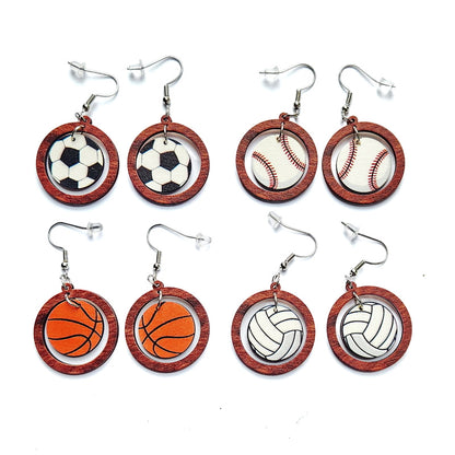 Classic Wooden Ball Earrings