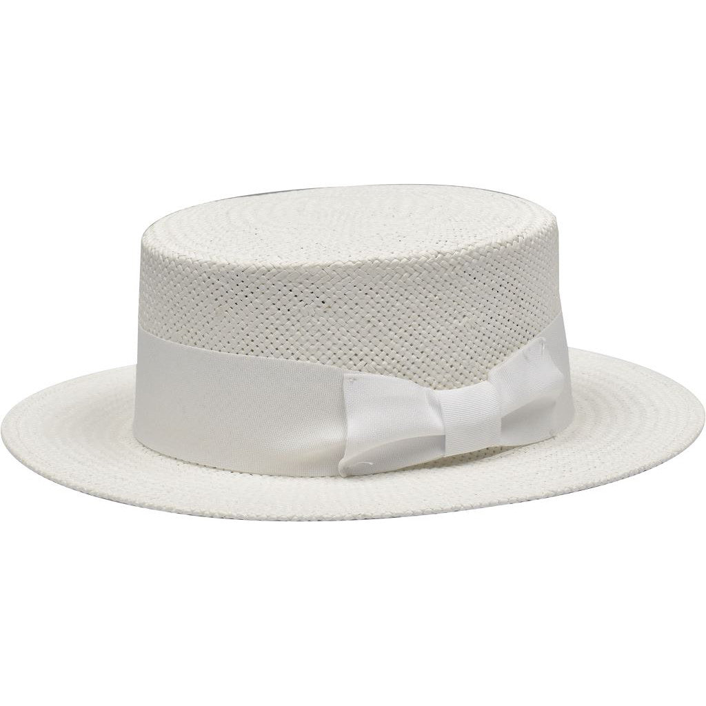 Bruno Capelo Boater Straw Flat Brim Skimmer