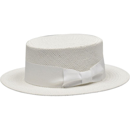 Bruno Capelo Boater Straw Flat Brim Skimmer