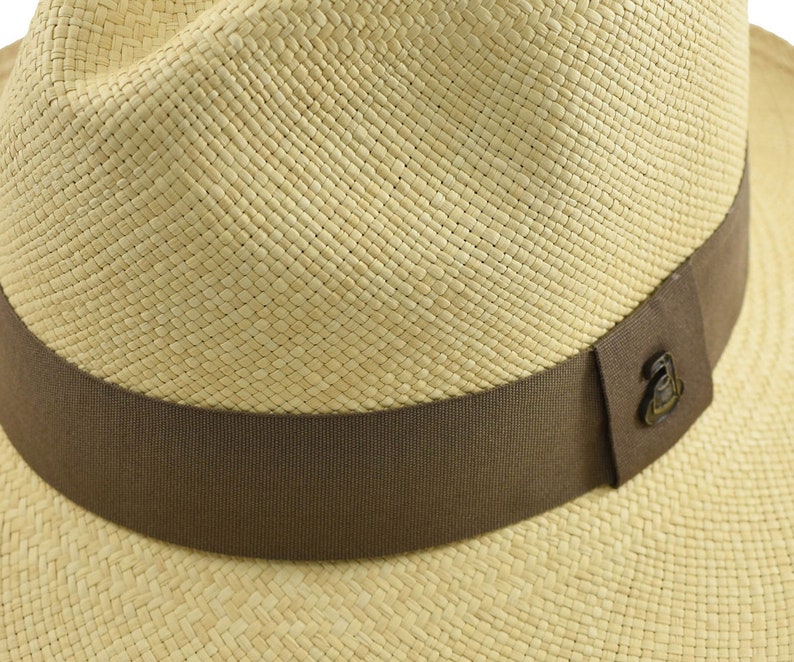 Classic Fedora | Genuine Panama Hat | Natural Toquilla Straw | Brown Band | Handwoven in Ecuador - EA - HatBox Included