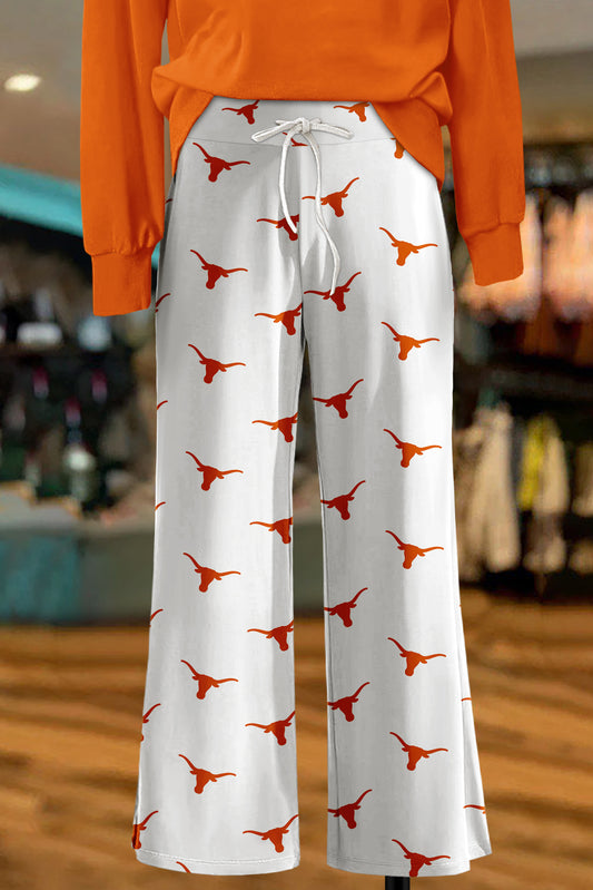 Texas Longhorns Print Wide Leg Pants