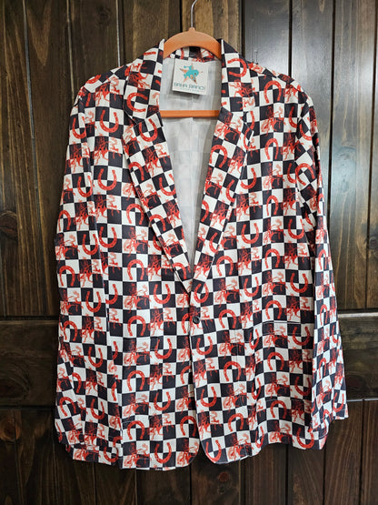 Checkered Rodeo Men's Western Blazer