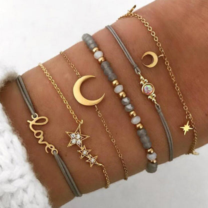 Star And Moon Theme Set Bracelet