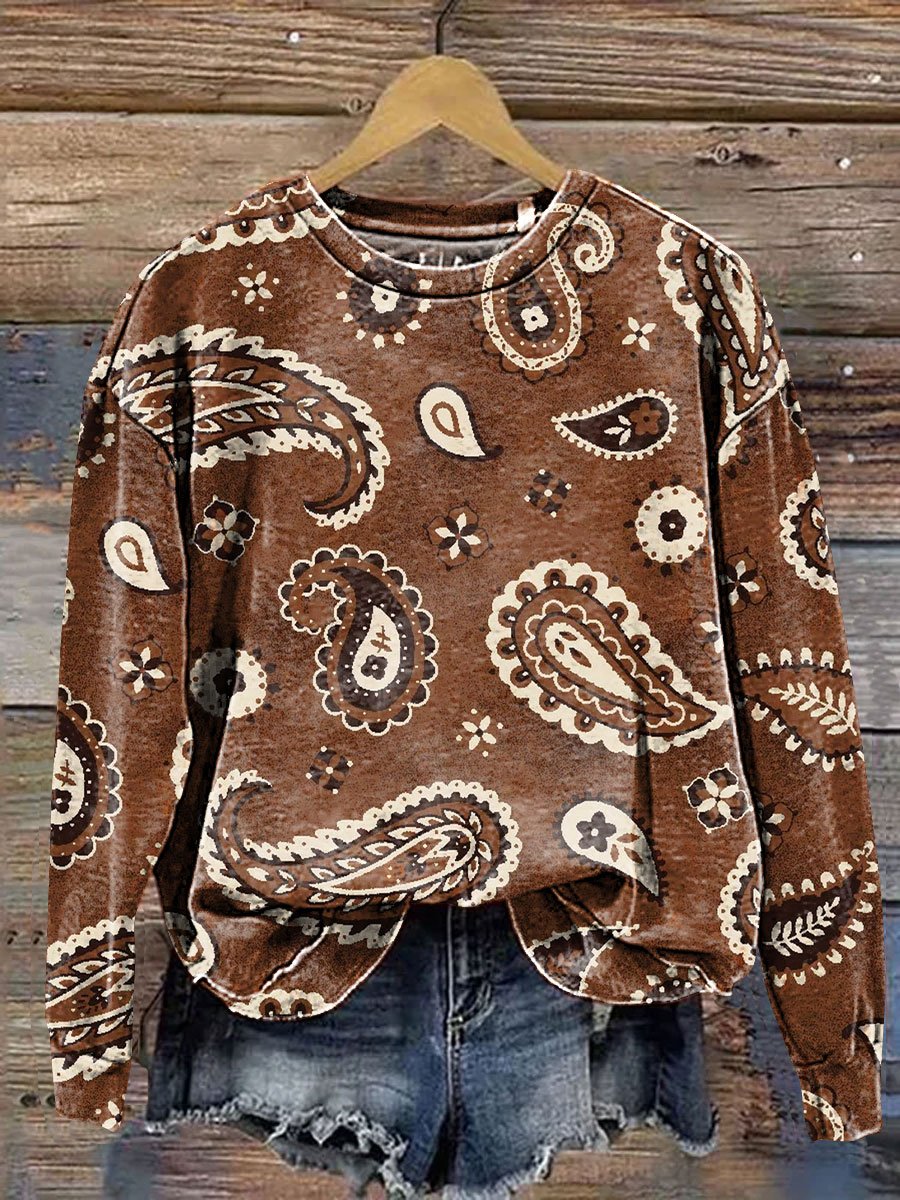 Paisley Pattern Art Print Casual Sweatshirt