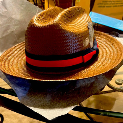 Tienda SG Miller Ranch Fedora - Patriotic Straw [BUY 2 FREE SHIPPING & BOX PACKING]