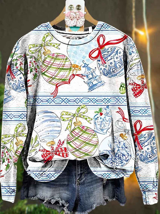 Christmas Bow Christmas ball colorful Casual  Sweatshirt