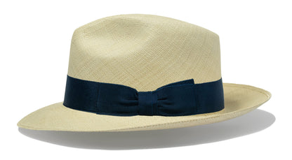 Advanced Original Panama Natural Toquilla Straw | Navyblue band-Handwoven in Ecuador (HatBox Included)