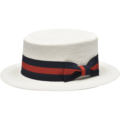 Bruno Capelo Boater Straw Flat Brim Skimmer