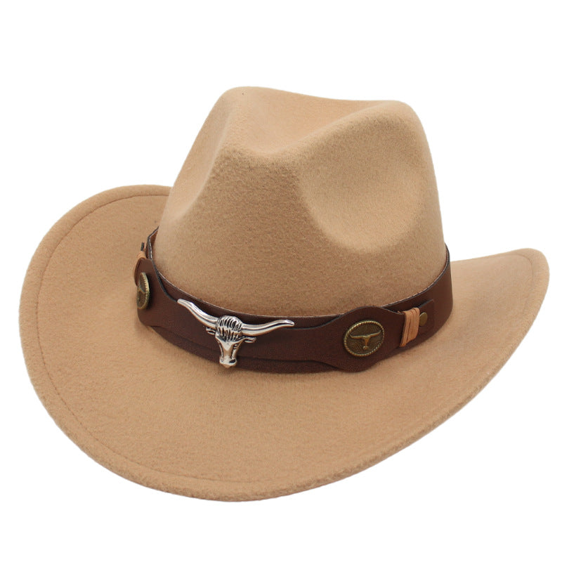 Men's Vintage Western Cowboy Hat Suede Knight British Felt Hat