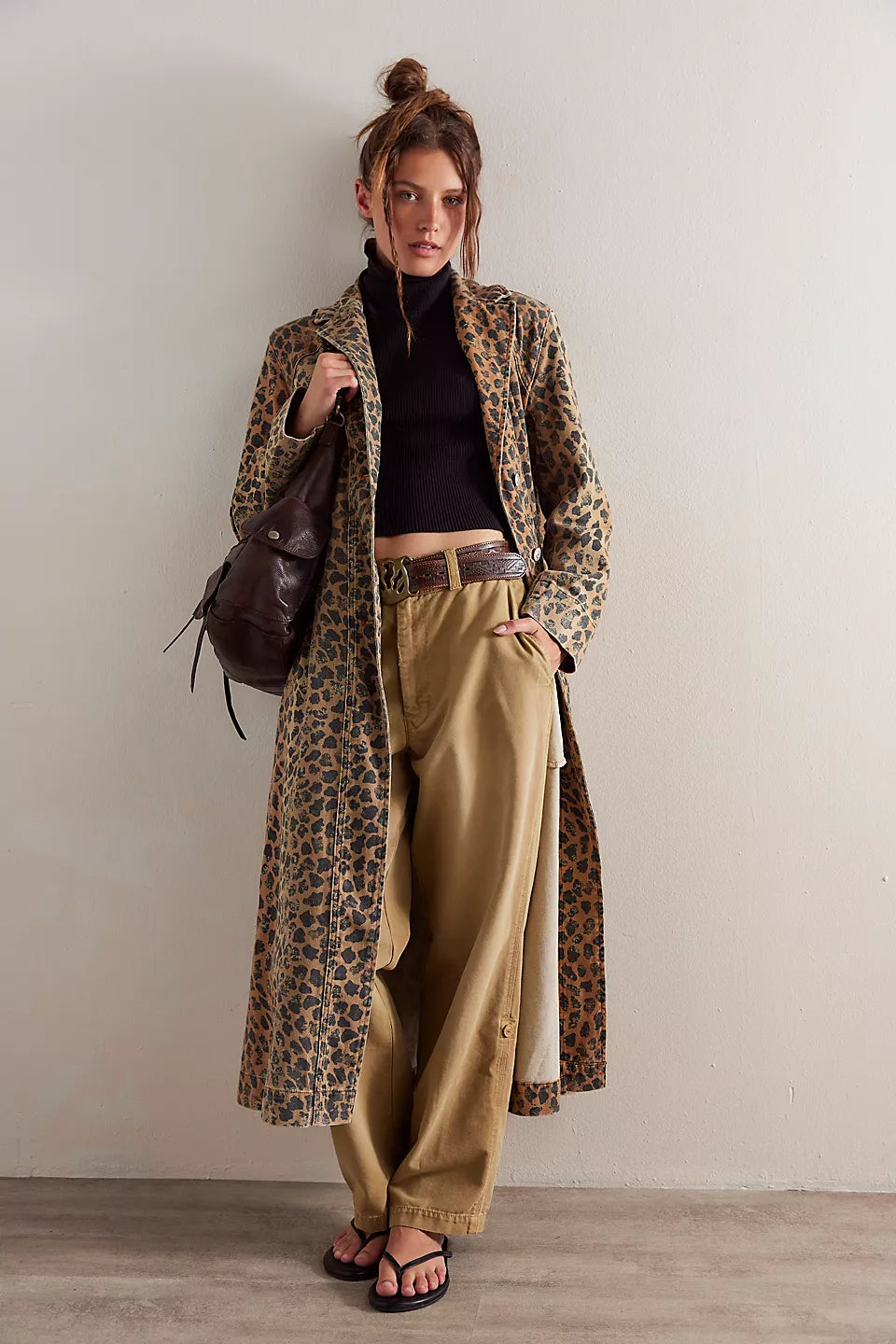 Leopard Print Oversized Coat