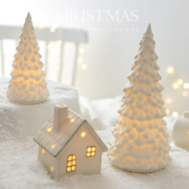 Christmas Glowing Ceramic Snow House