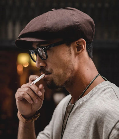 SHELBY - Workwear WAXED COTTON Newsboy Cap