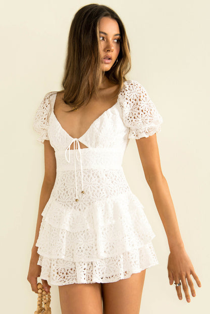 Cyrene Boho Lace Mini Dress