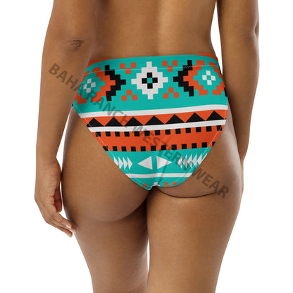 Yeehaw Turquoise Orange Aztec Bikini Bottom