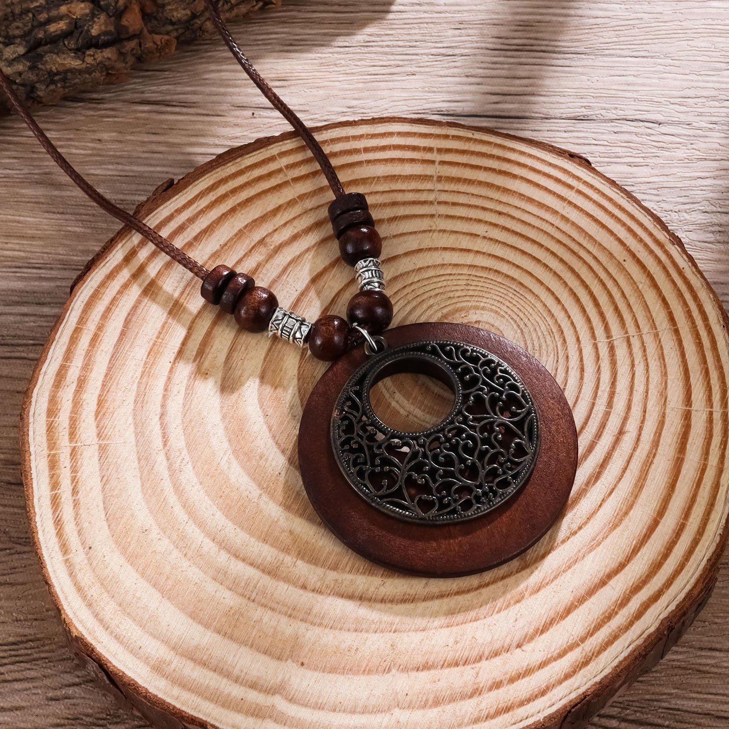 Women's Bohemian Wooden Alloy Necklace