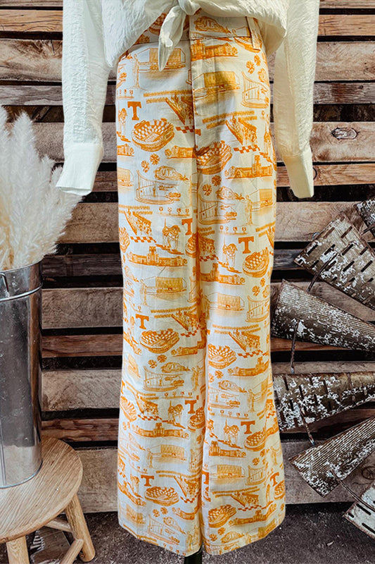 Tennessee Print Flared Pants