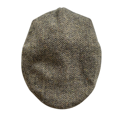 THE PEAKED Marl Flat Hat ParticlesB-Harris Tweed