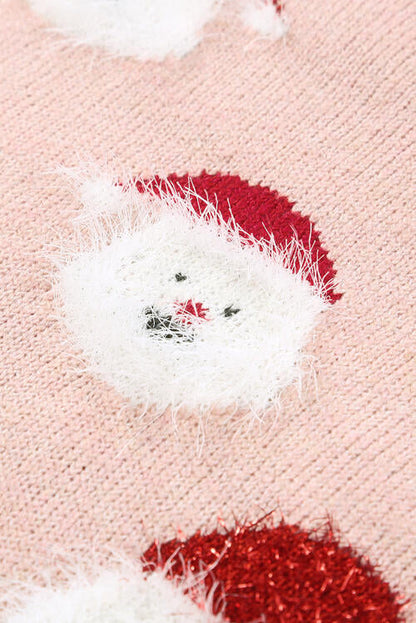 Fuzzy Christmas Santa Crew Neck Sweater