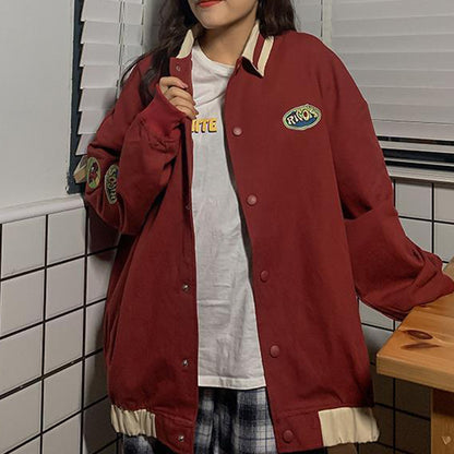 Retro Loose Versatile Baseball Jacket