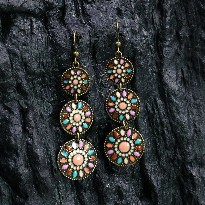 Women's Bohemian Tribal Hollow Earrings