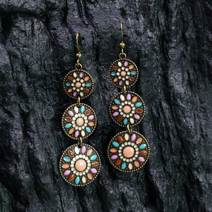 Women's Bohemian Tribal Hollow Earrings