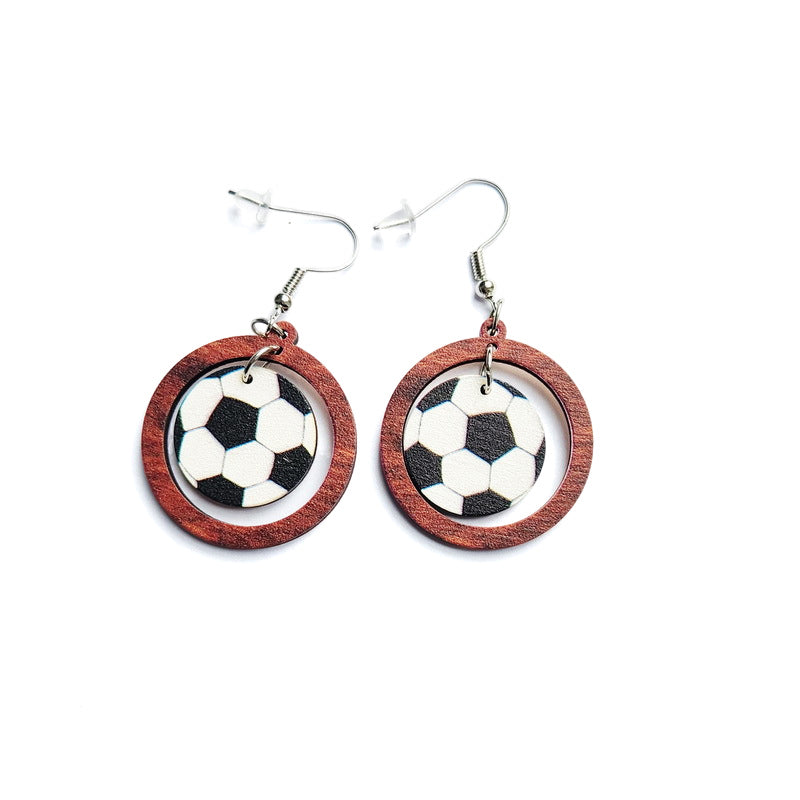 Classic Wooden Ball Earrings