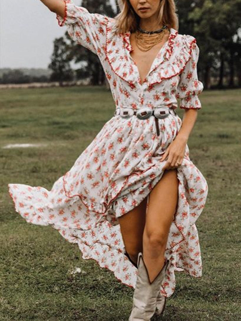 boho print maxi dress