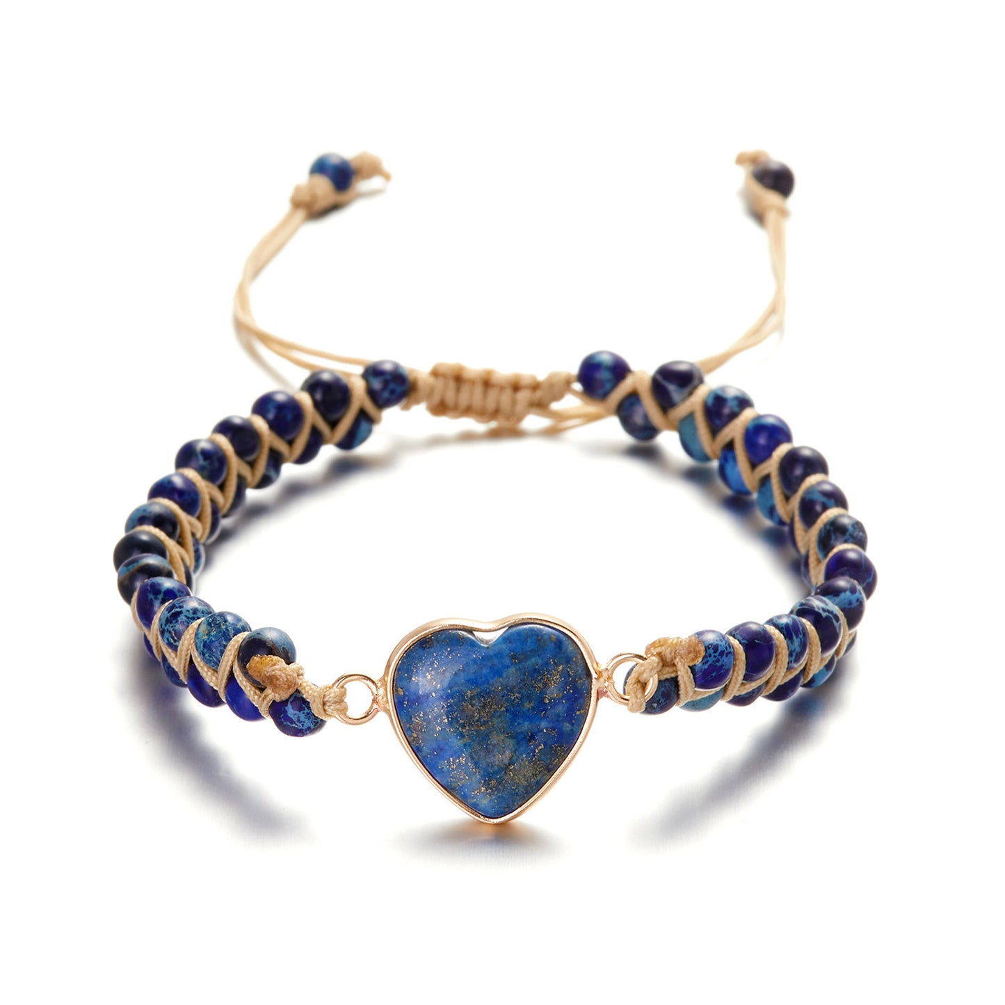 Unisex Hand-woven Heart-shaped Imperial Stone Natural Stone Bracelet