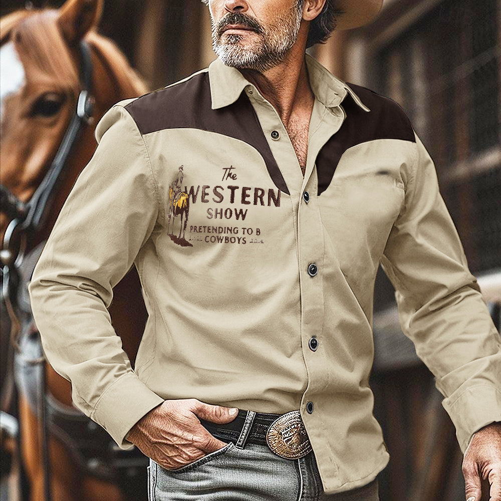 Men's Western Nomad Western Print Long Sleeve Shirt