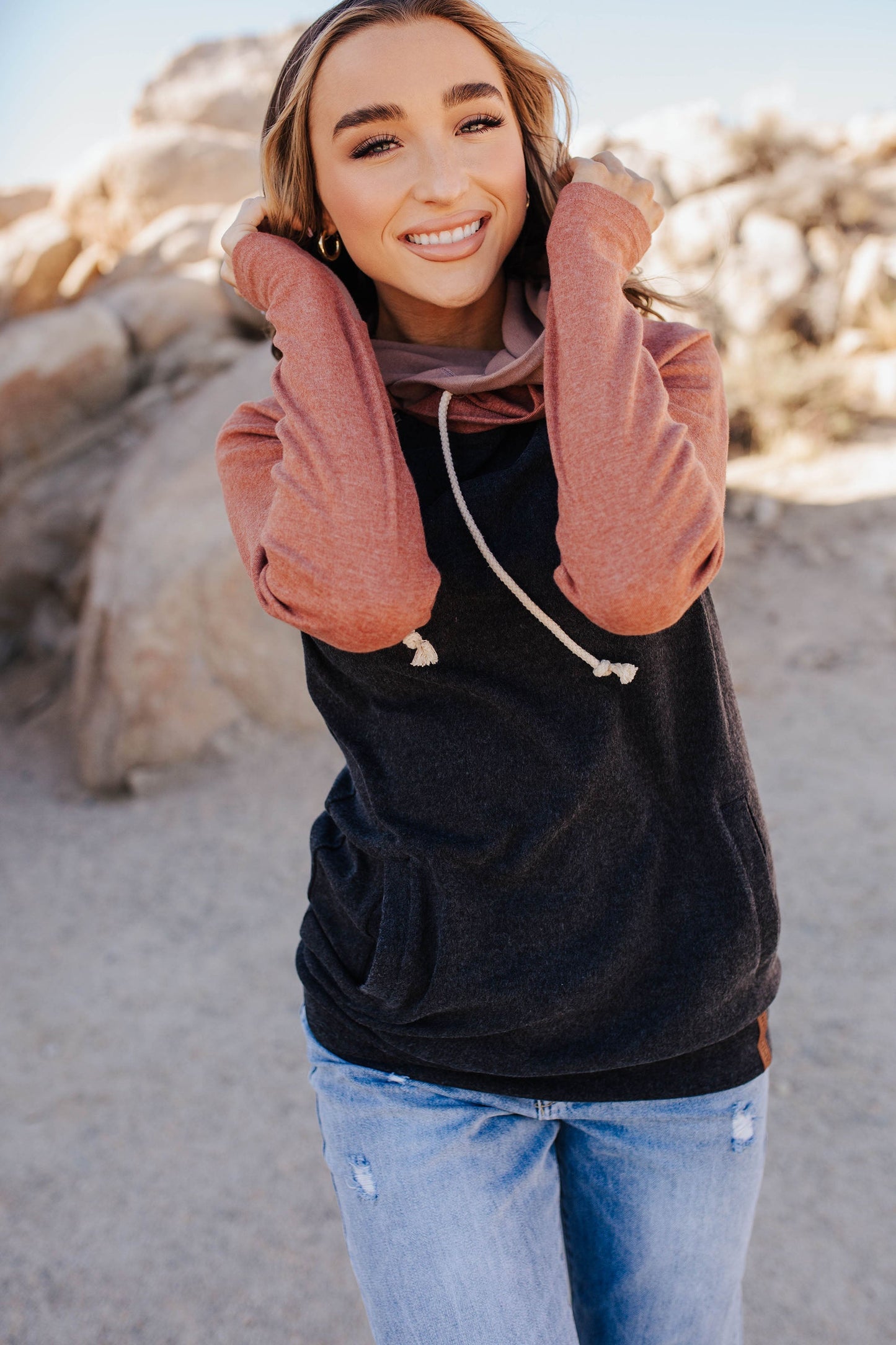 Ampersand Avenue DoubleHood_ Sweatshirt - Canyon Drive