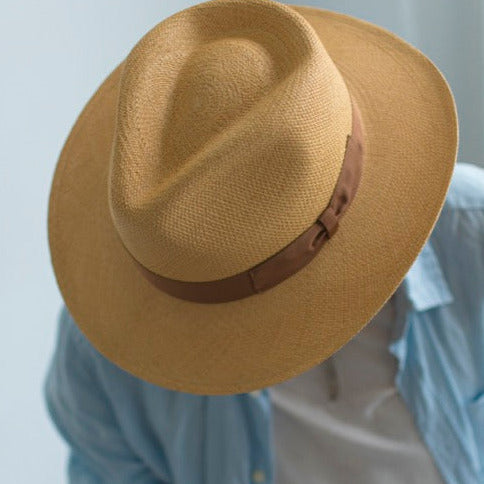 [New Arrivals!]Panama Tabacco Western Fedora Buttero Grosgrain