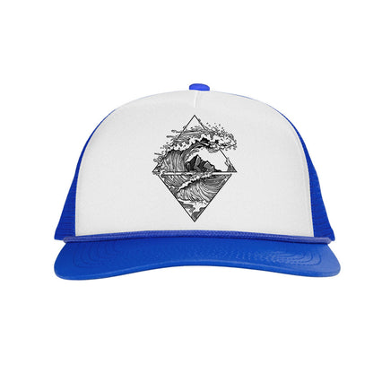 Crashing Wave Printed Trucker Hat