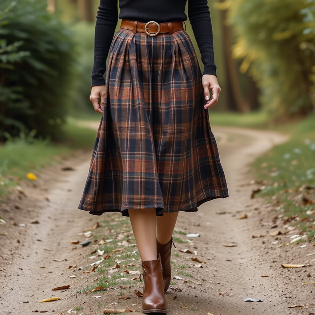 Women's Casual Plaid Skirt