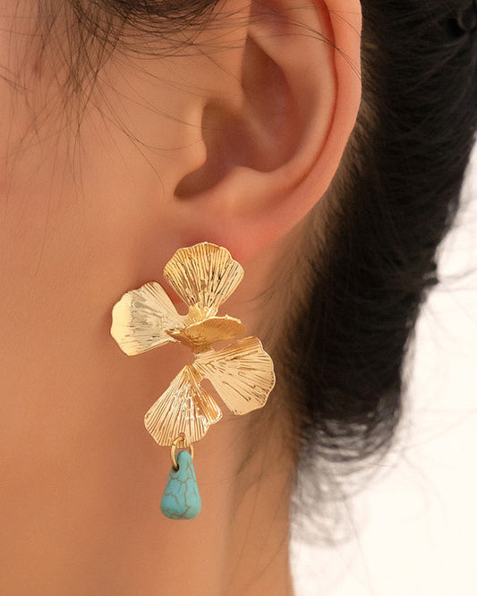 Turquoise Flower Vintage Earrings