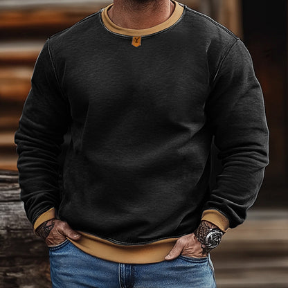 Men's Retro Yellowstone Logo Simple Casual Style Pullover Sweatshirt