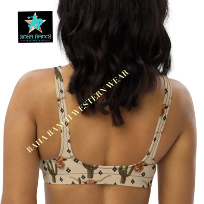 Ready To Ship Yeehaw Longhorn Cactus Bikini Top SIZE XL