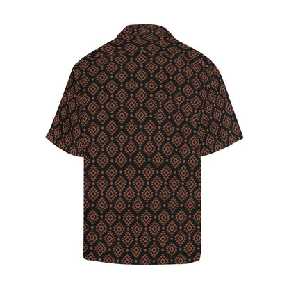 Brown Black Aztec Men's Camp Shirt