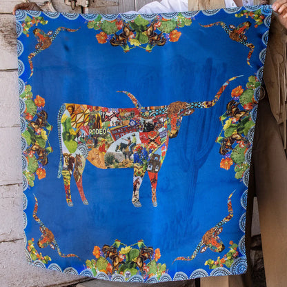 Pecos The Longhorn Silk Scarf choice of sizes