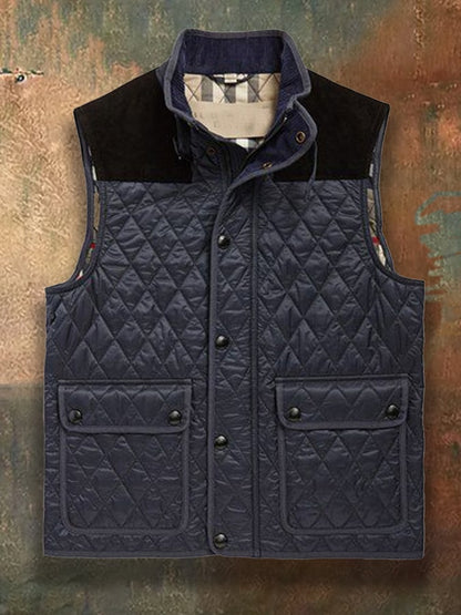 Men's Retro Western Patchwork Warm Vest