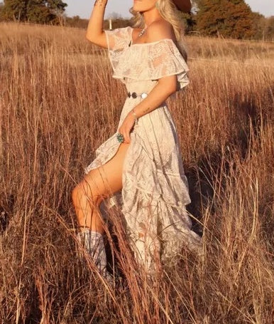 Boho Western Lace Irregular Dress